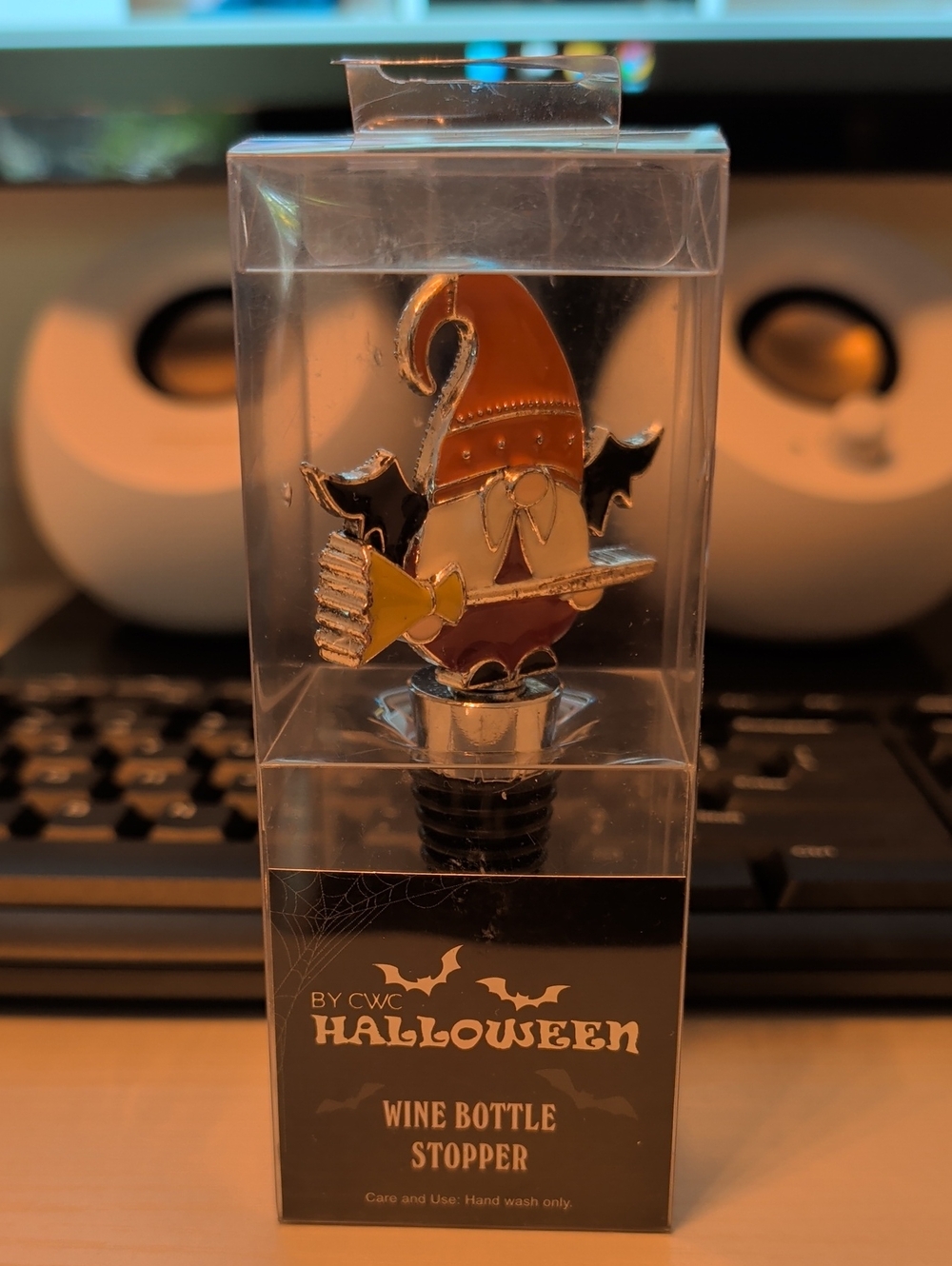 Halloween Orange Gnome Wine Bottle Stopper